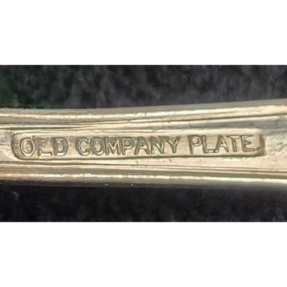 Vintage Old Company Plate Signature Rose Gravy Ladle Silverplate Monogram B